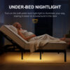 Adjustable Bed Frame with Massage Head & Foot Incline Queen Size Wireless Remote, two types of USB ports: Type-A and Type-C, LED Night Light, 4 Height-Adjustable Legs Easy assembly - Image 5