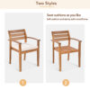 GO Outdoor Wood Dining Set For 7-8 Person, Outdoor Dining Furniture With Removable Cushions, Ergonomic Chairs And Bench, Thicker Table, Nature - Image 5