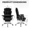 Office Chair, Big and Tall Executive Office Chair with Footrest, Leather Computer Chair, Ergonomic Reclining Chair High Back, Large Home Office Chair - Image 5