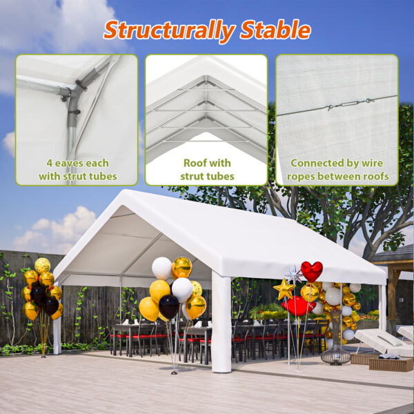 20x20 FT Party Tent with 2 Storage Bags & Removable Sidewalls, Outdoor Canopy Gazebo for Carport Camping Garden Wedding BBQ Commercial