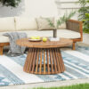 Acacia Wood Patio Coffee Table - Image 8
