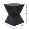 14.25" Black Prismatic Symmetry Concrete Side Table with Smooth Wood Grain Texture and Modern Prismatic Shape – Weather-Resistant Accent for Patio, Garden, or Balcony - Image 3