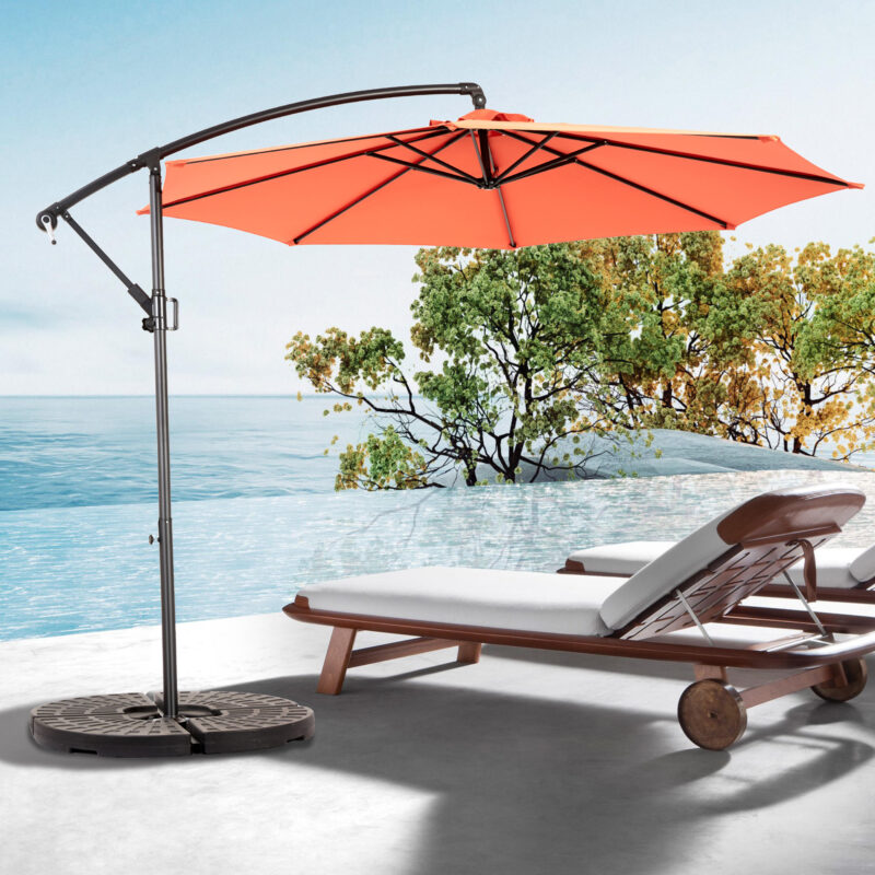 Best Choice Products 10ft Offset Hanging Market Patio Umbrella w/Easy Tilt Adjustment, Polyester Shade, 8 Ribs for Backyard, Poolside - Image 21