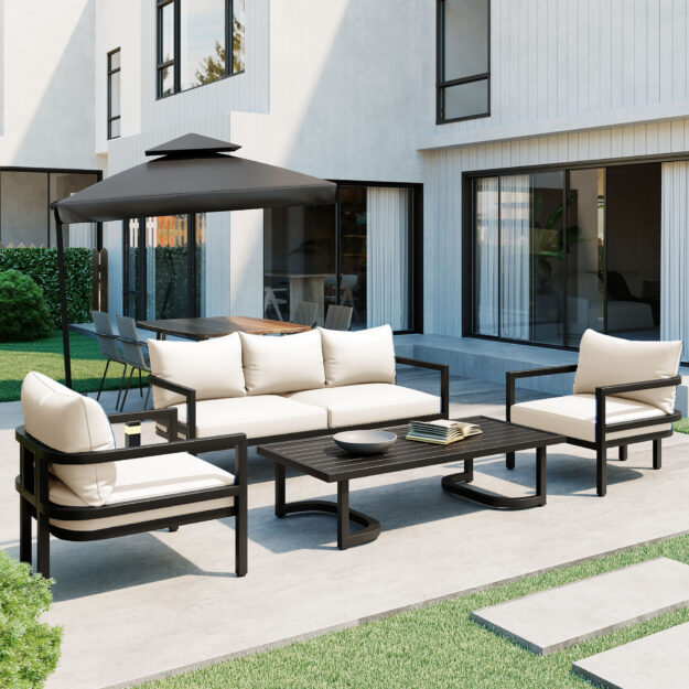 cropped-2-10.jpg U_Style Multi-Person Outdoor Steel Sofa Set with Coffee Table, Waterproof & Anti-Rust Patio Seating, UV-Resistant Cushions for Garden, Lawn & Backyard - Image 1
