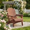Oversize Wooden Outdoor Folding Adirondack Chair with Pre-Assembled BackRest & SeatBoard, Wood Patio Chair for Garden Backyard Porch Pool Deck Firepit