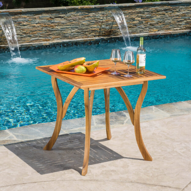 cropped-Other-Image1-34.jpg Outdoor Acacia Wood Square Dining Table - 31.50"L x 31.50"W x 30.00"H - Natural brown - Image 1