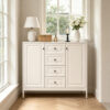 40.16'' Storage Sideboard Buffet Cabinet, Freestanding Accent Cabinet with 4 Drawers & 2 Doors, Adjustable Shelves Console Cabinet for Living Room, Kitchen ,Entryway ,Hallway ,Laundry Room(Beige)
