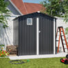 Metal Outdoor Storage Shed 6FT x 4FT, Steel Utility Tool Shed Storage House , Metal Sheds Outdoor Storage for Backyard Garden Patio Lawn (6' x 4'),Gray