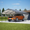 12X20 FT Metal Carport, Outdoor Car Shelter All Weather, Heavy Duty Outdoor Galvanized Car Shelter for Car Boat Truck and SUVs Black