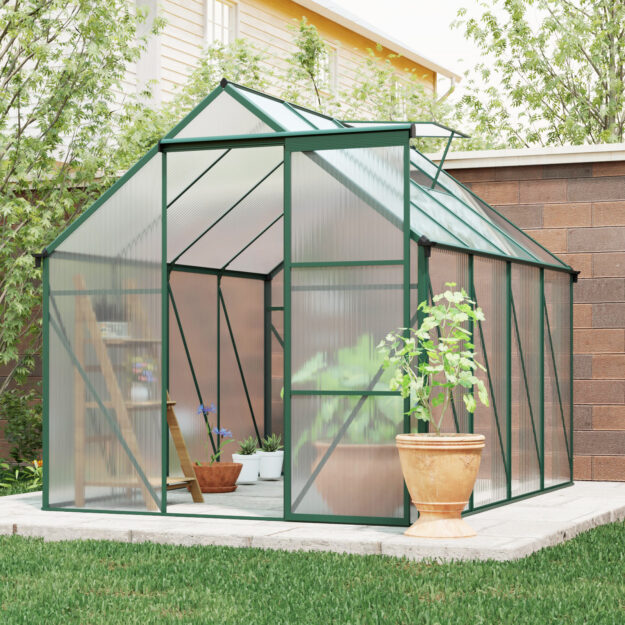 cropped-f81f7406bf9ae6e45703bb5e728a1bf1.jpg 6x8 FT Polycarbonate Greenhouse Raised Base and Anchor Aluminum Heavy Duty Walk-in Greenhouses for Outdoor Backyard in All Season - Image 1