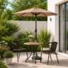 10FT Patio Umbrella, Outdoor Market Yard Umbrella, Sun Shade Umbrella with Push Button Tilt and Crank Mechanism for Garden, Deck, Pool and Backyard, Not Include Umbrella Base