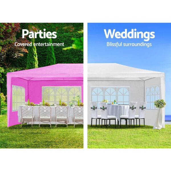 10x30' Wedding Party Canopy Tent Outdoor Gazebo with 8 Removable Sidewalls Black Color