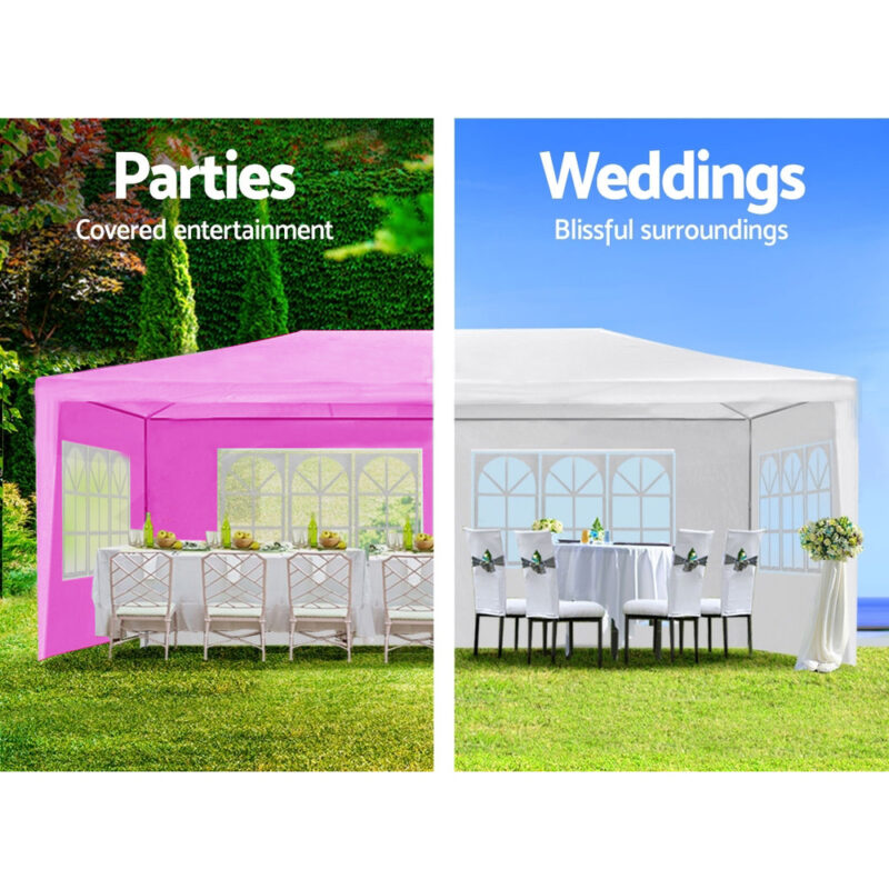 10x30' Wedding Party Canopy Tent Outdoor Gazebo with 8 Removable Sidewalls Black Color - Image 3