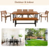 GO Outdoor Wood Dining Set For 7-8 Person, Outdoor Dining Furniture With Removable Cushions, Ergonomic Chairs And Bench, Thicker Table, Nature - Image 4