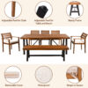 GO Outdoor Wood Dining Set For 7-8 Person, Outdoor Dining Furniture With Removable Cushions, Ergonomic Chairs And Bench, Thicker Table, Nature - Image 3