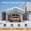 12X20 FT Metal Carport, Outdoor Car Shelter All Weather, Heavy Duty Outdoor Galvanized Car Shelter for Car Boat Truck and SUVs Black - Image 7