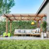 12 x 10 FT Outdoor Wood Pergola, Wooden Grape Pergola for Climbing Plant Support for Garden, Patio, Backyard, Deck, Brown - Image 6