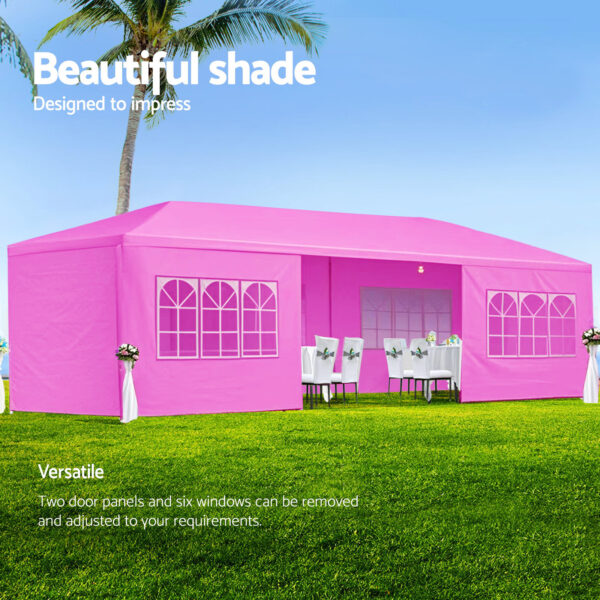 10x30' Wedding Party Canopy Tent Outdoor Gazebo with 8 Removable Sidewalls Black Color