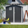 Metal Outdoor Storage Shed 6FT x 4FT, Steel Utility Tool Shed Storage House , Metal Sheds Outdoor Storage for Backyard Garden Patio Lawn (6' x 4'),Gray - Image 7
