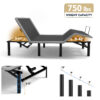 Adjustable Bed Frame with Massage Head & Foot Incline Queen Size Wireless Remote, two types of USB ports: Type-A and Type-C, LED Night Light, 4 Height-Adjustable Legs Easy assembly - Image 2