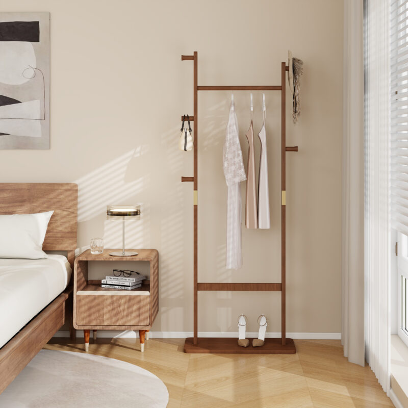 Coat Racks solid wood hanger 23.6* 11*71in Solid environmental protection easy to assemble beautiful can be placed in the bedroom/entrance/living room - Image 5