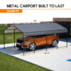 12X20 FT Metal Carport, Outdoor Car Shelter All Weather, Heavy Duty Outdoor Galvanized Car Shelter for Car Boat Truck and SUVs Black - Image 2