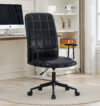 Antique black PU leather color office chair, with armrest, high backrest, soft foam seating, 360 degree swivel , up and down adjustable gaslift,black powder coated frame,five star base, black wheels - Image 5