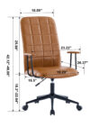 Antique black PU leather color office chair, with armrest, high backrest, soft foam seating, 360 degree swivel , up and down adjustable gaslift,black powder coated frame,five star base, black wheels - Image 6