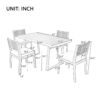 U_Style Multi-person Outdoor Acacia Wood Dining Table and Chair Set, Thick Cushions, Suitable for Balcony, Vourtyard, and Garden - Image 7