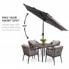 10FT Patio Umbrella, Outdoor Market Yard Umbrella, Sun Shade Umbrella with Push Button Tilt and Crank Mechanism for Garden, Deck, Pool and Backyard, Not Include Umbrella Base - Image 11