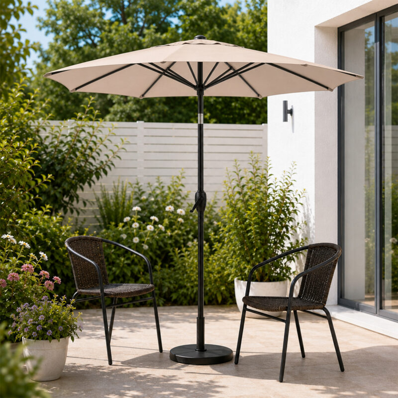 10FT Patio Umbrella, Outdoor Market Yard Umbrella, Sun Shade Umbrella with Push Button Tilt and Crank Mechanism for Garden, Deck, Pool and Backyard, Not Include Umbrella Base - Image 23