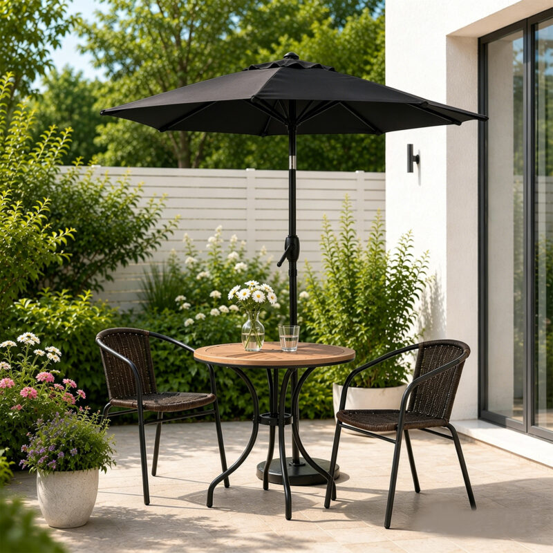 10FT Patio Umbrella, Outdoor Market Yard Umbrella, Sun Shade Umbrella with Push Button Tilt and Crank Mechanism for Garden, Deck, Pool and Backyard, Not Include Umbrella Base - Image 13