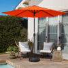 10FT Patio Umbrella, Outdoor Market Yard Umbrella, Sun Shade Umbrella with Push Button Tilt and Crank Mechanism for Garden, Deck, Pool and Backyard, Not Include Umbrella Base - Image 8