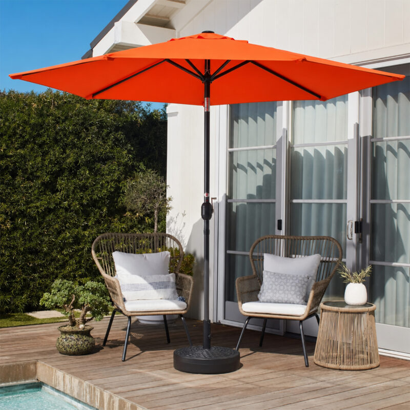 10FT Patio Umbrella, Outdoor Market Yard Umbrella, Sun Shade Umbrella with Push Button Tilt and Crank Mechanism for Garden, Deck, Pool and Backyard, Not Include Umbrella Base - Image 8