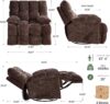 Oversized Rocker Recliner Chair 42” Power Swivel Recliner for Living Room Overstuffed Extra Wide Rocking Recliners with Breathable Soft Fabric Up to 400lbs - Image 2