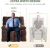 Oversized Rocker Recliner Chair 42” Power Swivel Recliner for Living Room Overstuffed Extra Wide Rocking Recliners with Breathable Soft Fabric Up to 400lbs - Image 3