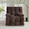 Oversized Rocker Recliner Chair 42” Power Swivel Recliner for Living Room Overstuffed Extra Wide Rocking Recliners with Breathable Soft Fabric Up to 400lbs - Image 6